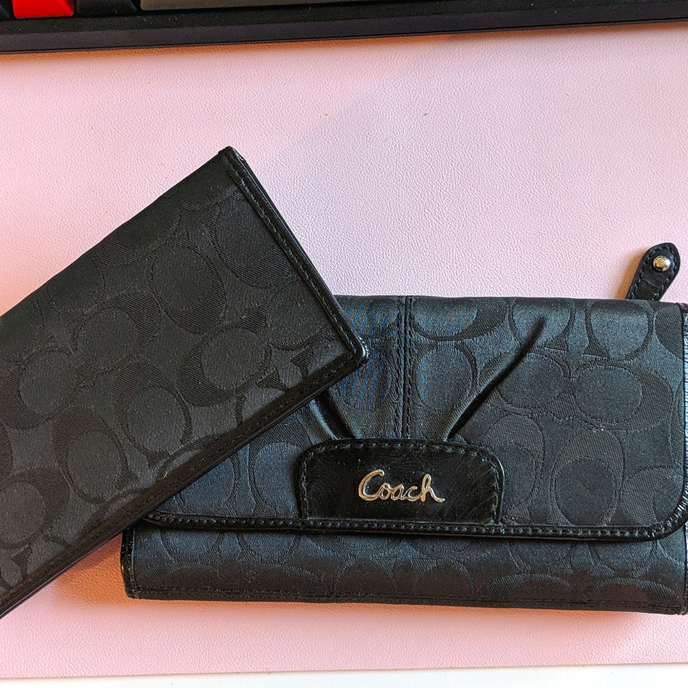 Vintage canvas coach wallet and checkbook